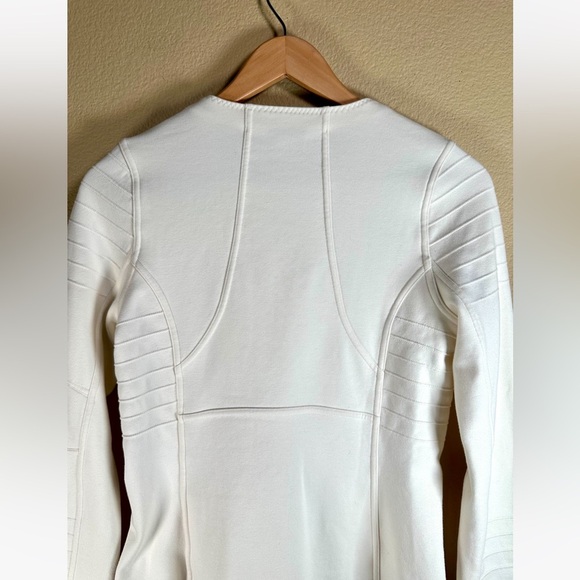 ATHLETA Magnolia White MOTO Jacket Full Zip Size S/T - Picture 6 of 10